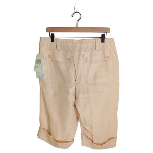 ALLISON Taylor Mid-Rise Cuffed Linen Capris Size 6 NWT - Picture 3 of 6